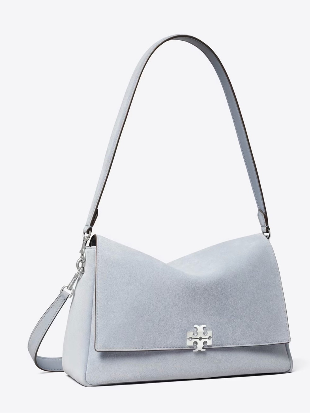 Tory Burch Charlie Blue Suede Shoulder Bag